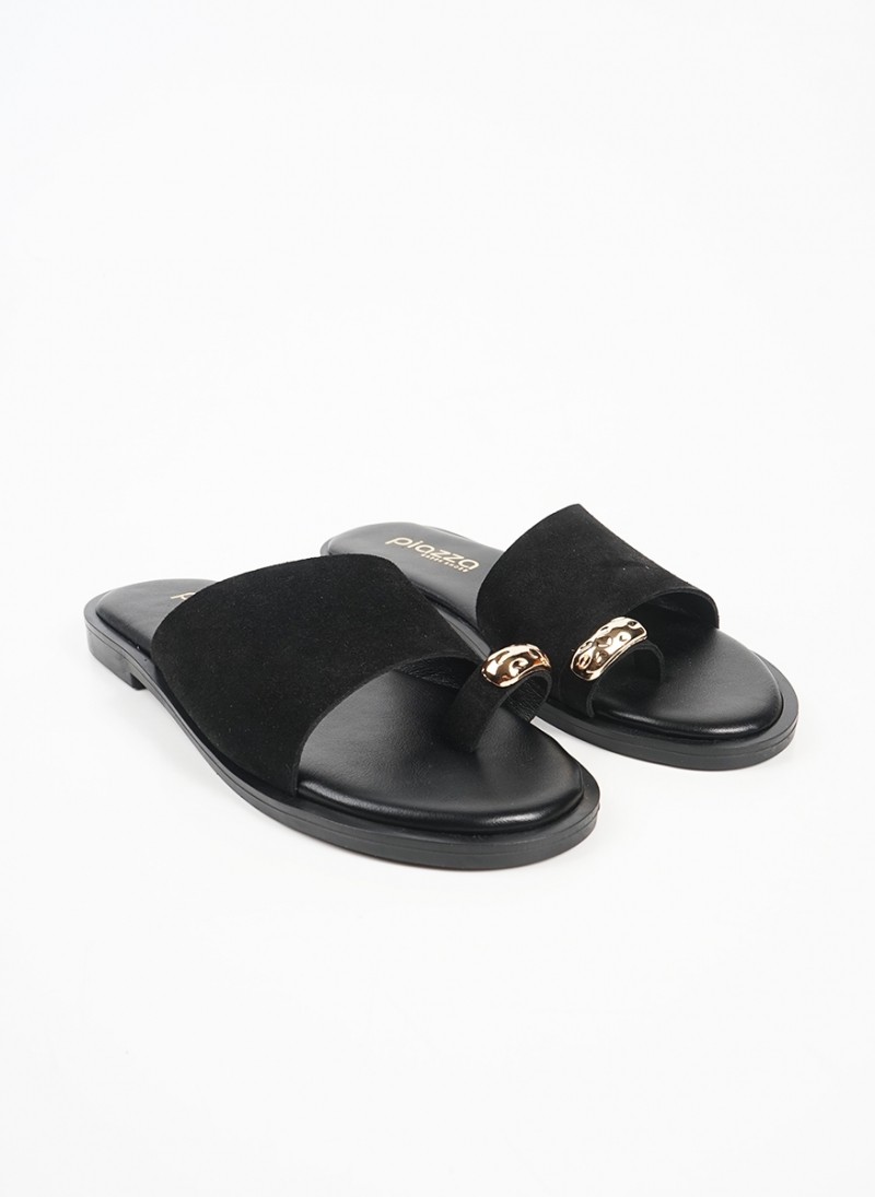 ΓΥΝΑΙΚΕΙΑ ΔΕΡΜΑΤΙΝΑ FLAT ΣΑΝΔΑΛΙΑ TOE-RING 17105