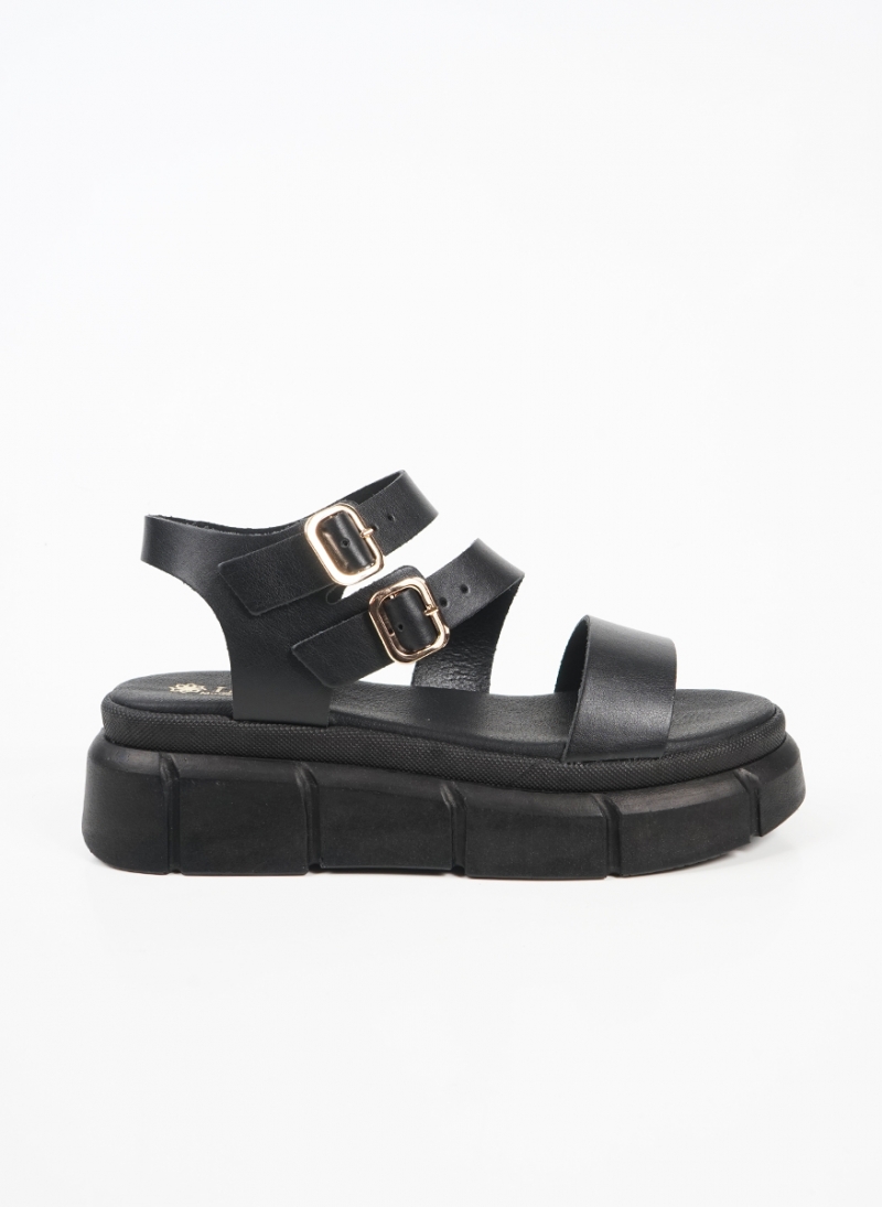 ΓΥΝΑΙΚΕΙΑ ΔΕΡΜΑΤΙΝΑ FLATFORM ΜΕ ΑΓΚΡΑΦΕΣ