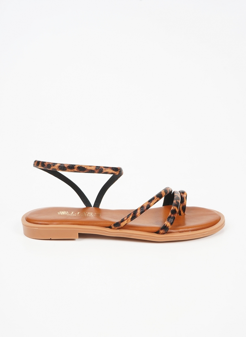 ΓΥΝΑΙΚΕΙΑ ΔΕΡΜΑΤΙΝΑ ΣΑΝΔΑΛΙΑ ANIMAL PRINT