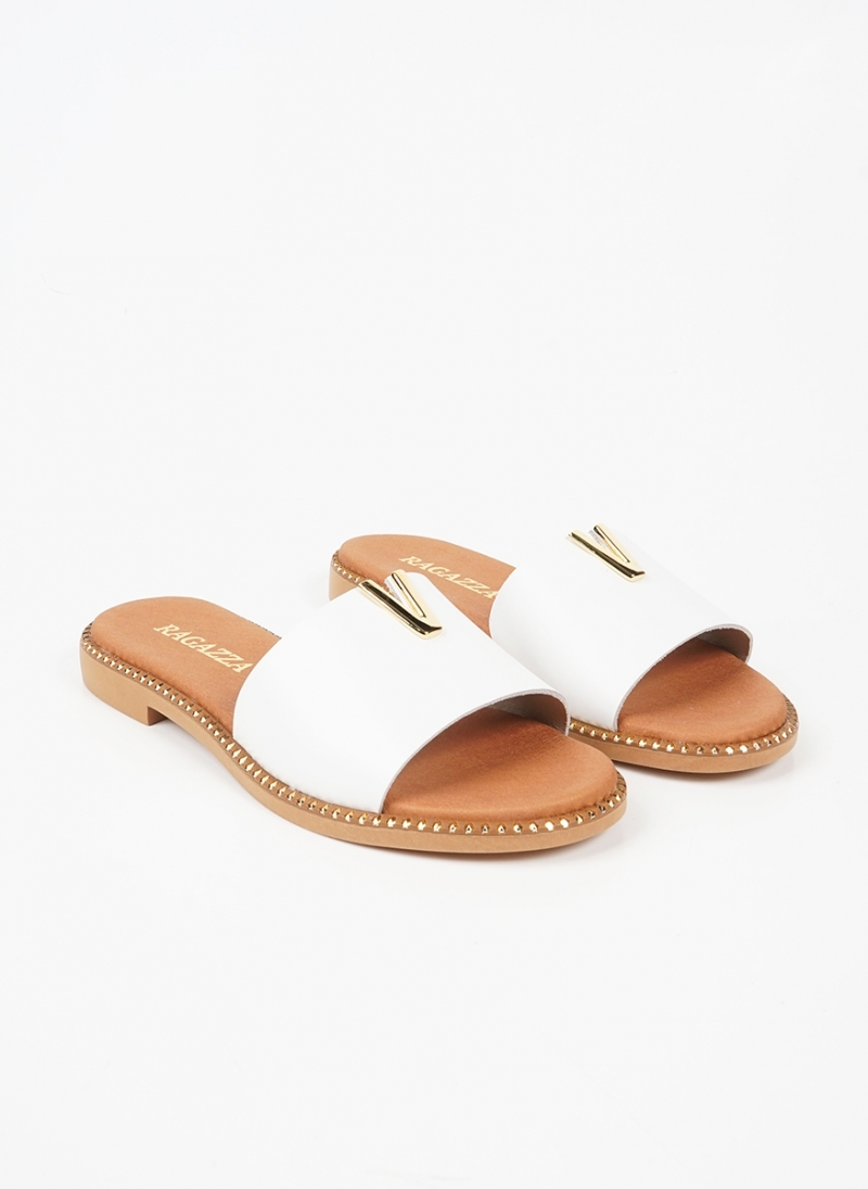 ΓΥΝΑΙΚΕΙΑ ΔΕΡΜΑΤΙΝΑ SLIDES RAGAZZA ΜΕ ΔΙΑΚΟΣΜΗΤΙΚΟ V