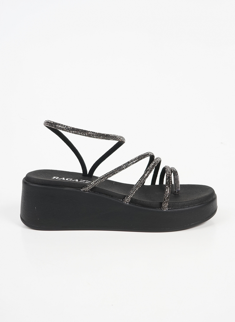 ΓΥΝΑΙΚΕΙΑ RAGAZZA FLATFORM ΜΕ ΒΡΑΧΙΟΛΗ ΚΑΙ STRASS