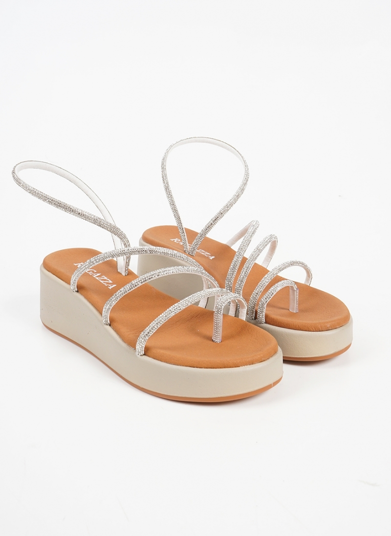 ΓΥΝΑΙΚΕΙΑ RAGAZZA FLATFORM ΜΕ ΒΡΑΧΙΟΛΗ ΚΑΙ STRASS