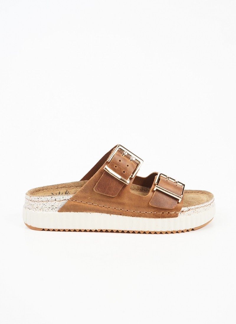 ΓΥΝΑΙΚΕΙΑ ΔΕΡΜΑΤΙΝΑ ΣΑΝΔΑΛΙΑ FLATFORM SUNNY SANDALS