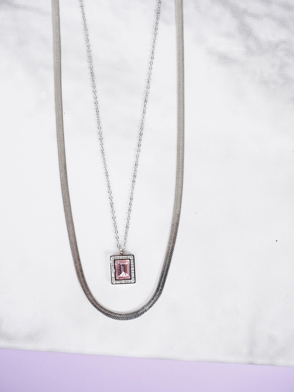 LAYERED NECKLACE ΜΕ STRASS
