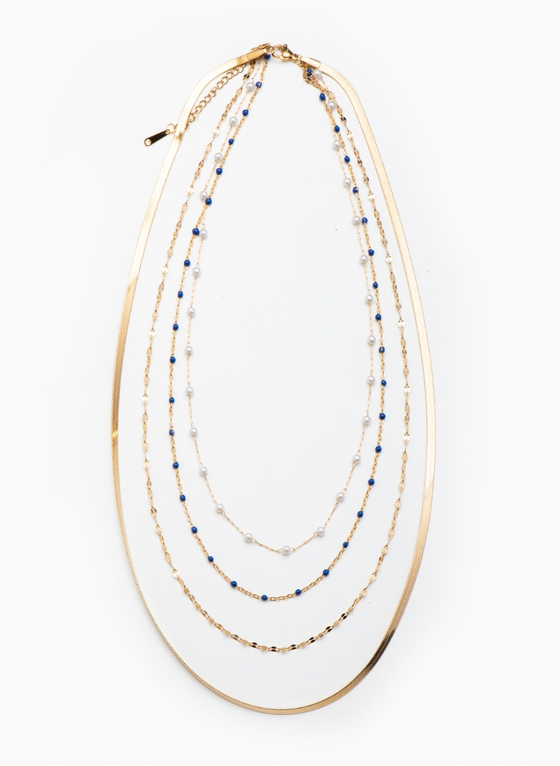 LAYERED NECKLACE  ΜΕ ΠΕΡΛΑ