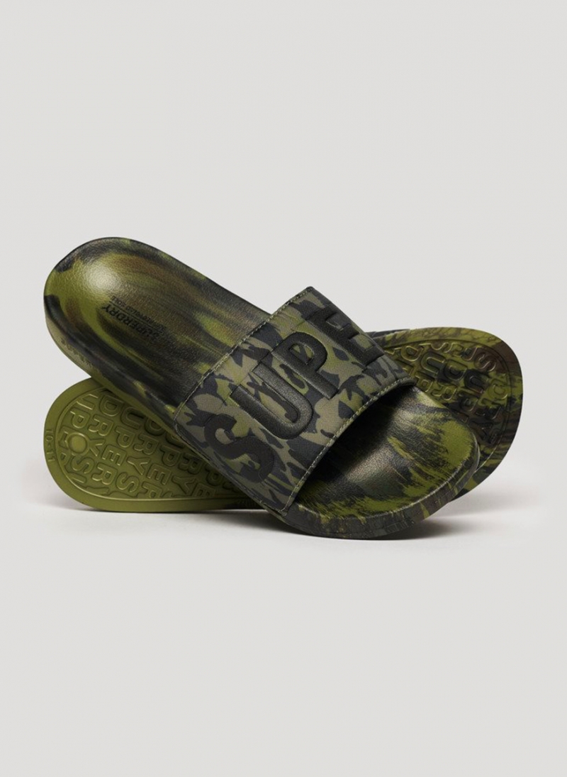 SUPERDY CAMO VEGAN POOL SLIDE